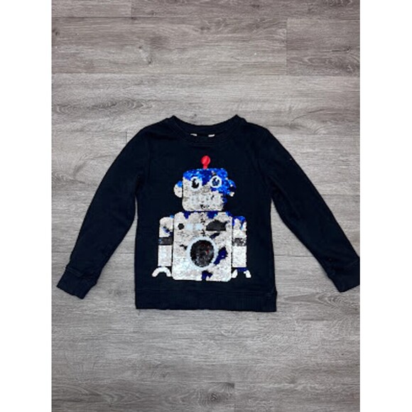 H&M Other - Robot Reversible Sequin Sweatshirt Black Long Sleeve Kids 6-8Y
